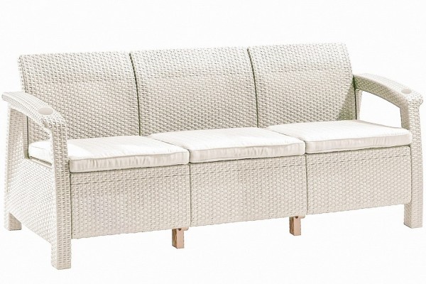Трёхместный диван  Yalta Sofa 3 Seat белый купить в Красном Холме