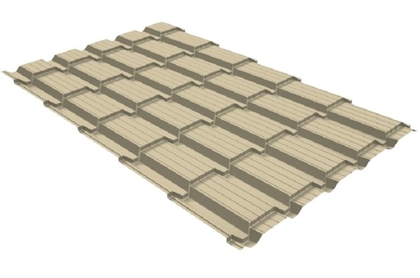 Металлочерепица GL квадро профи 0,45 PE RAL 1015 светлая слоновая кость купить в Красном Холме