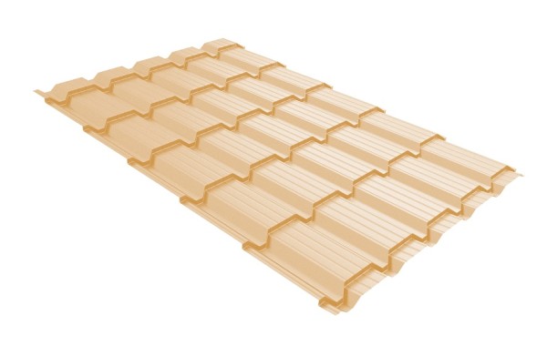 Металлочерепица GL квадро профи 0,45 PE RAL 1014 слоновая кость купить в Красном Холме