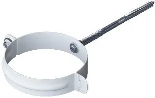 Водосток Альта-Профиль Метал – Хомут трубы металлический (белый) купить в Красном Холме