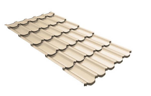 Металлочерепица квинта плюс с 3D резом 0,45 PE RAL 1015 светлая слоновая кость купить в Красном Холме