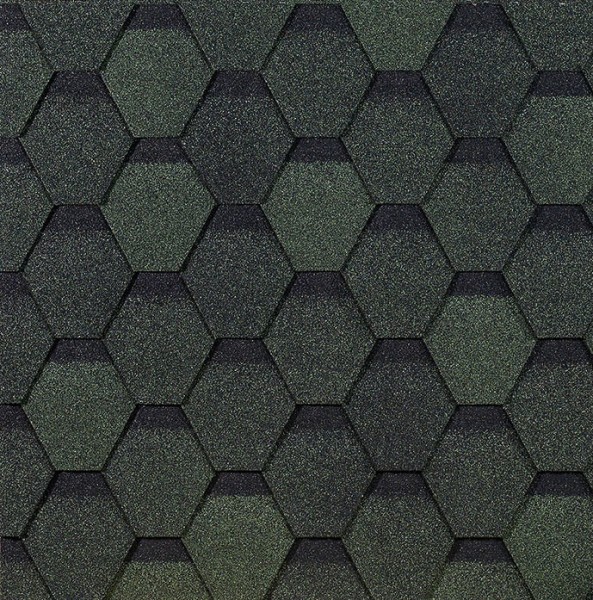 Гибкая черепица EURASIA Docke, Коллекция ШЕСТИГРАННИК Зелёный купить в Красном Холме