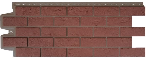 Фасадная панель Grand Line Состаренный кирпич Элит корица (махагон), ШОВ темно-бежевый купить в Красном Холме