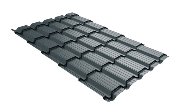 Металлочерепица GL квадро профи 0,45 Drap RAL 7016 антрацитово-серый купить в Красном Холме