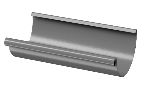 Желоб полукруглый D125 3 м Döcke STAL PREMIUM Графит, (RAL 7024) купить в Красном Холме