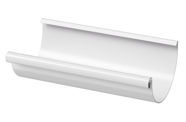 Желоб полукруглый D125 3 м Döcke STAL PREMIUM Пломбир, (RAL 9010) купить в Красном Холме