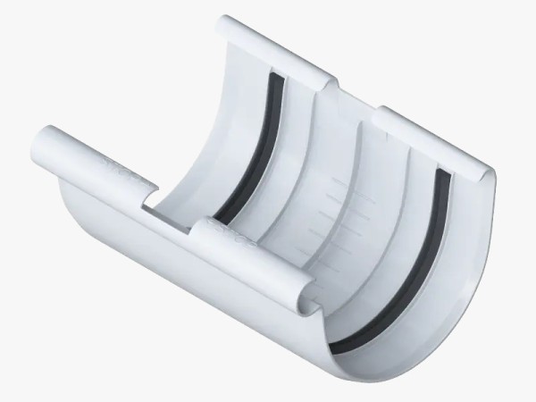 Водосток Альта-Профиль ПВХ – Соединитель желоба (белый) купить в Красном Холме