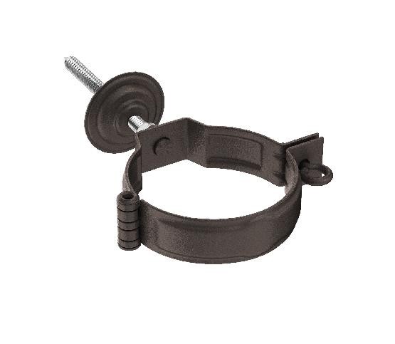 Водосток Aquasistem, Система 150/100 - Декоративный хомут трубы под метиз с комплектом крепления RR 32 Тёмно-коричневый matt купить в Красном Холме