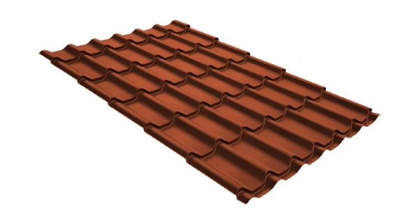 Металлочерепица классик GL 0,5 GreenCoat Pural RR 750 кирпично-красный (RAL 8004 терракота) купить в Красном Холме