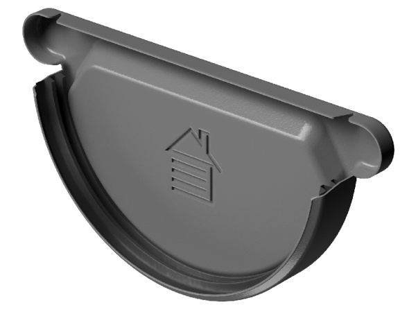 Заглушка желоба D125 Döcke STAL PREMIUM Графит, (RAL 7024) купить в Красном Холме