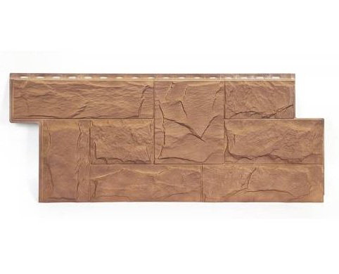 Фасадная панель T-Сайдинг-Гранит Леон ЭКО-2 Орех купить в Красном Холме