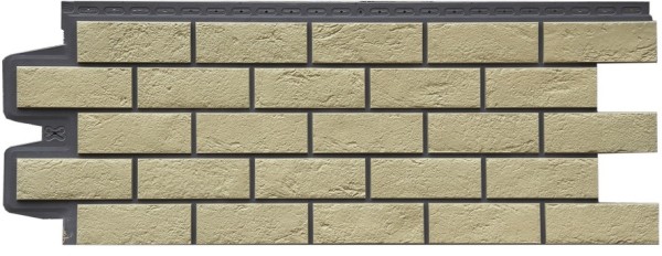 Фасадная панель Grand Line Состаренный кирпич Элит ваниль, ШОВ темно-бежевый купить в Красном Холме