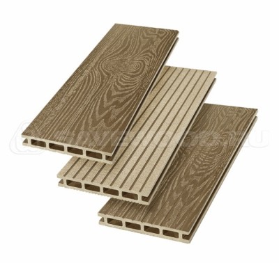 Террасная доска из ДПК SW Carpinus (T) — двухсторонняя тик