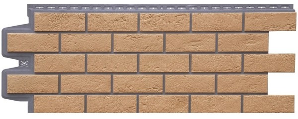 Фасадная панель Grand Line Состаренный кирпич Элит солома, ШОВ темно-бежевый купить в Красном Холме