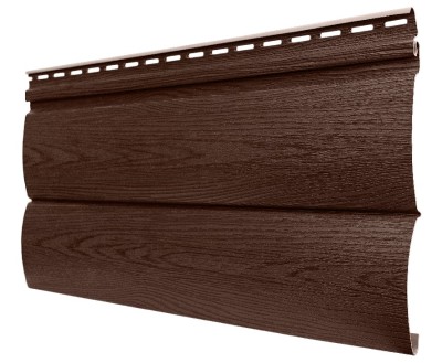 Виниловый сайдинг tecos, серия lux - оцилиндрованный брус двойной, - итальяский орех