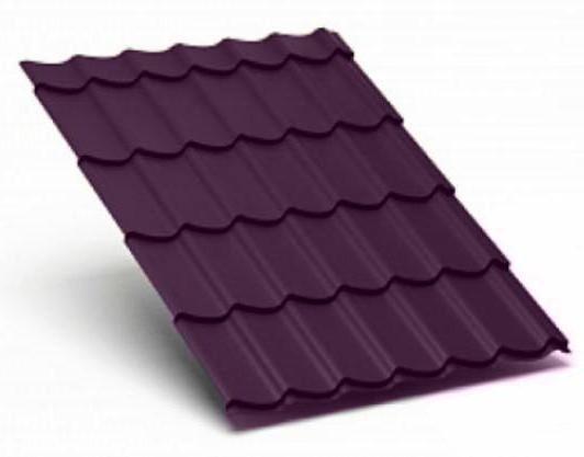 Металлочерепица Металл Профиль матовый полиэстр Valori 0,5 сталь RR 779 баклажан купить в Красном Холме