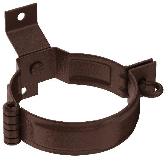 Водосток Aquasistem, Система 125x90 - Декоративный хомут трубы под дерево с комплектом крепления RAL 8017 Коричневый matt купить в Красном Холме