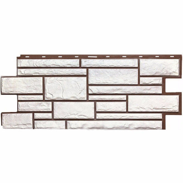 Фасадная панель Техоснастка, Камень Дикий, Белый купить в Красном Холме