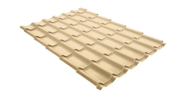 Металлочерепица модерн 0,45 PE RAL 1014 слоновая кость купить в Красном Холме