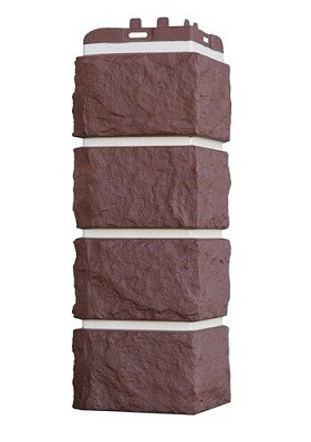 Угол наружный Grand Line Колотый Камень Каштан, Шов белый купить в Красном Холме