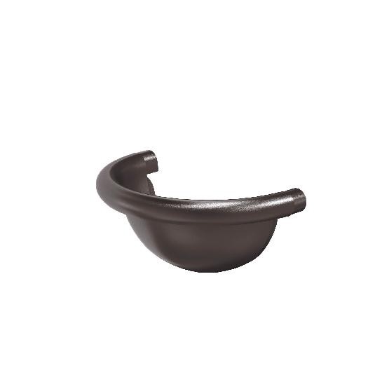 Водосток Aquasistem, Система 125x90 - Заглушка универсальная полукруглая RR 32 Тёмно-коричневый matt купить в Красном Холме