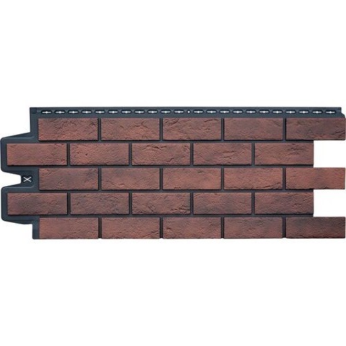 Фасадная панель Grand Line Состаренный кирпич Элит кофе (жжёный), ШОВ черный купить в Красном Холме