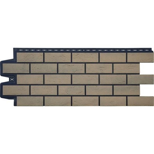 Фасадная панель Grand Line Состаренный кирпич Элит солома, ШОВ черный купить в Красном Холме