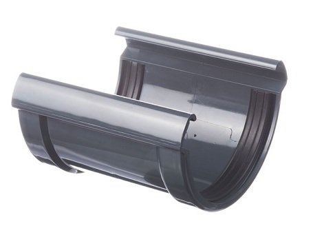 Соединитель желоба Docke Lux ПВХ - Графит купить в Красном Холме