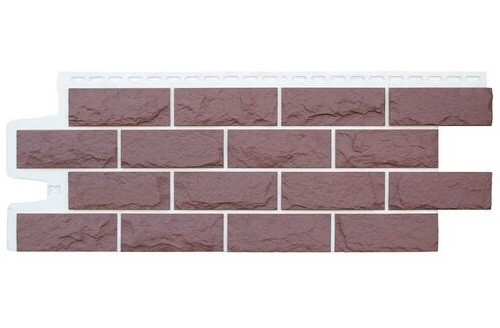 Фасадные панели Grand Line Колотый Камень Каштан, Шов белый купить в Красном Холме