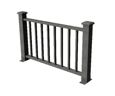 Ограждения декоративное ДПК GRINDERDECO Альма 1500 со скрытым крепежом серый базальт