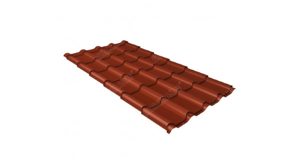 Металлочерепица камея 0,5 Satin RAL 8004 терракота купить в Красном Холме