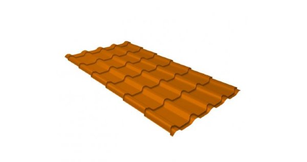 Металлочерепица камея 0,45 PE RAL 2004 оранжевый купить в Красном Холме
