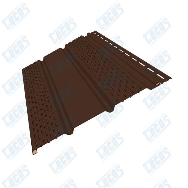 Софит к сайдингу ПЕРФОРАЦИЯ ПО БОКАМ TECOS ТЁМНЫЙ-КАШТАН купить в Красном Холме