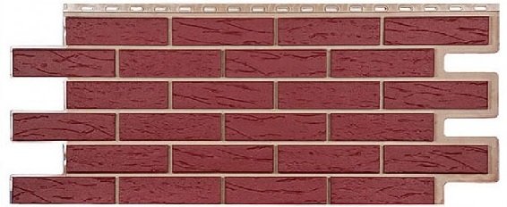 Фасадная панель T-Сайдинг-Кирпич Саман Бордовый купить в Красном Холме
