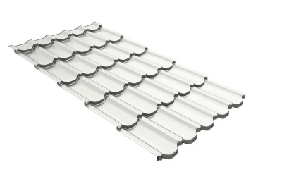 Металлочерепица квинта плюс с 3D резом 0,5 Satin RAL 9003 сигнальный белый