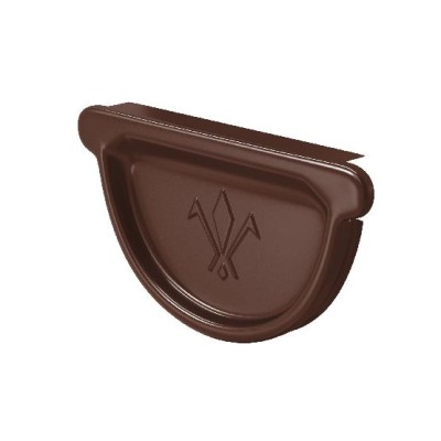 Водосток Aquasistem, система 125x90 - Заглушка универсальная с резиновым уплотнителем RAL 8017 Коричневый