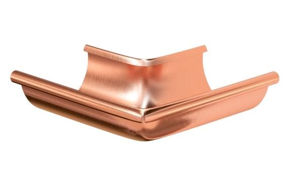 Водосток Aquasistem, система 150/100 - Угол желоба наружный медный 90° купить в Красном Холме