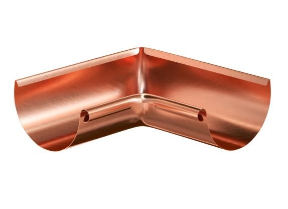 Водосток Aquasistem, система 150/100 - Угол желоба внутренний медный 90° купить в Красном Холме