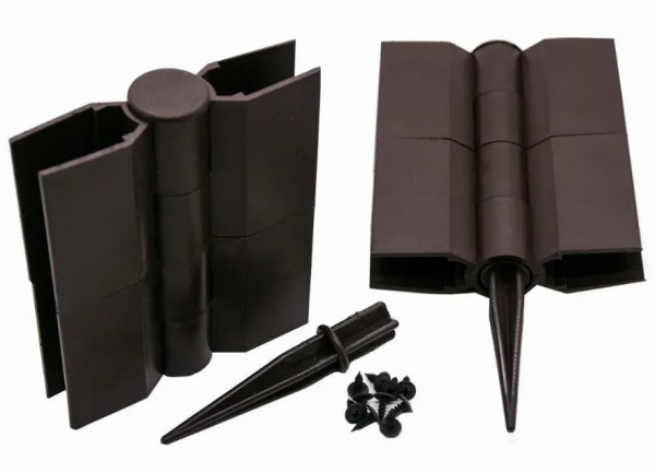 Угловой элемент поворотный, пластиковый от 60° до 300° для доски 150х25 мм из ДПК коричневый Holzhof купить в Красном Холме